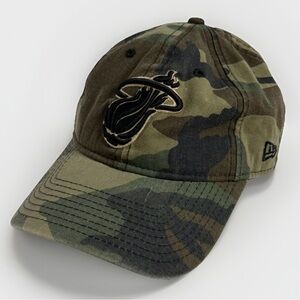 Miami Heat Hat Camo New Era NBA Hardwood Classics MH Adjustable OSFM Cap Green